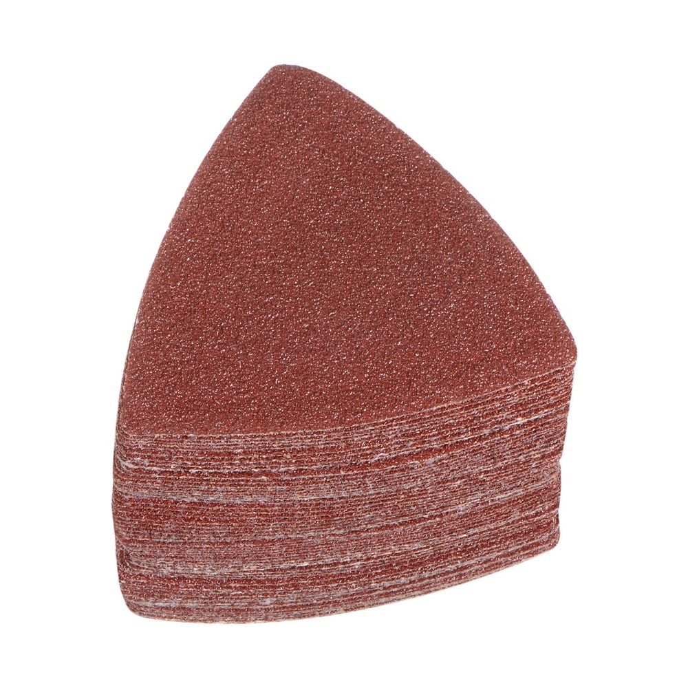 60pcs 60 Grits 80mm Aluminum Oxide Triangular Hook & Loop Sandpapers Pads