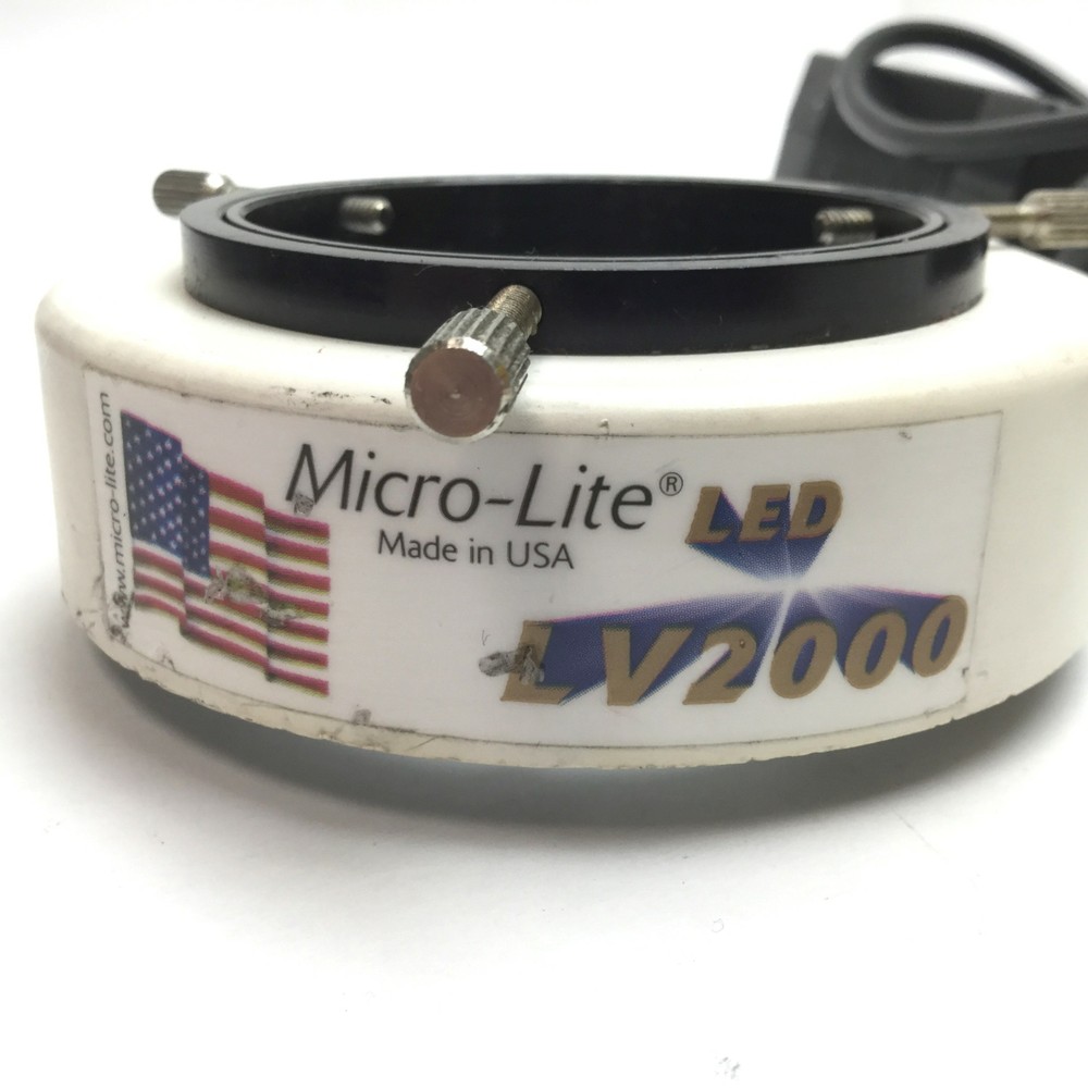 Micro-Lite LV2000 LED Microscope Ring Illuminator, ID: 2.35", With Power Supply