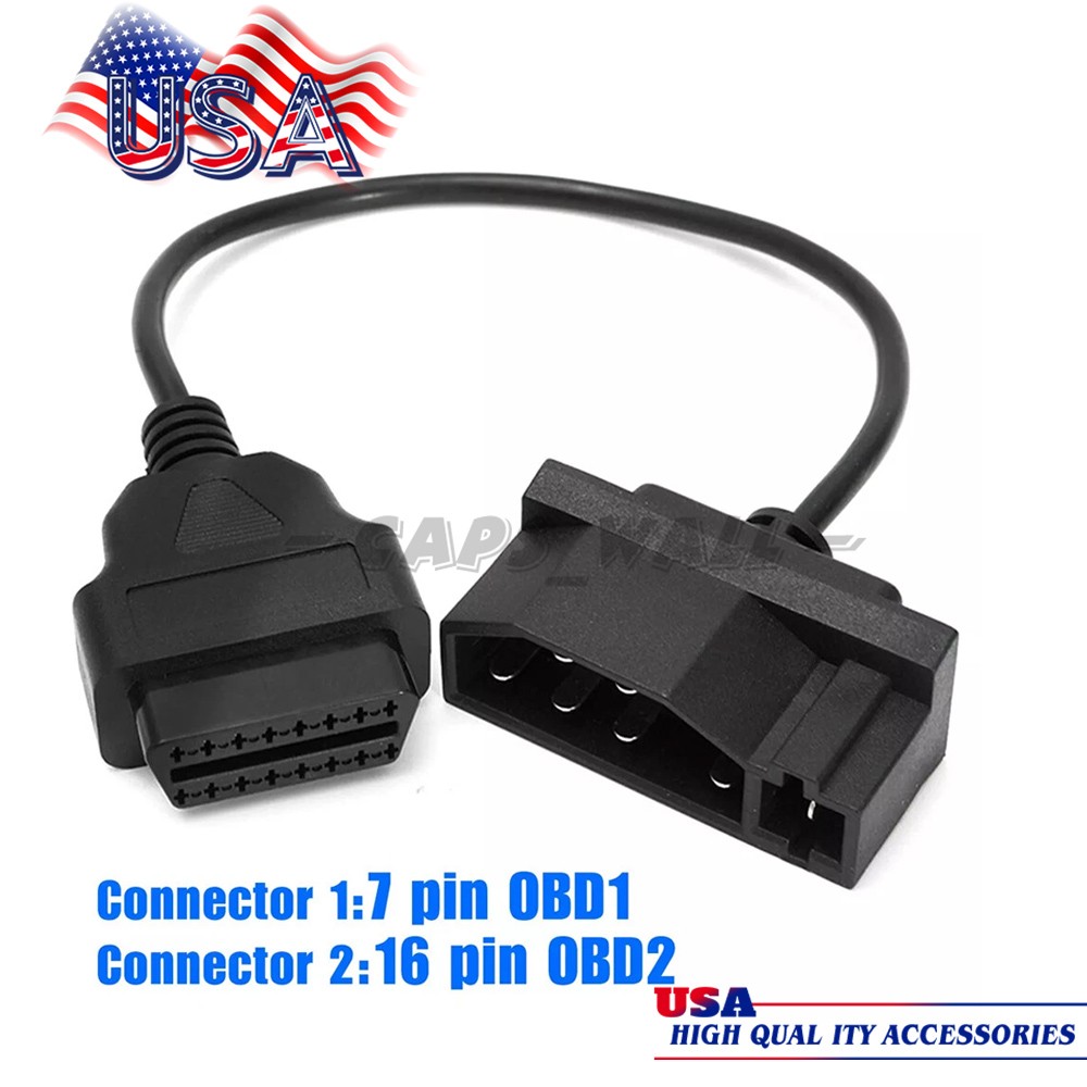 FOR Ford 7 pin OBD1 to OBD2 Adapter Code Reader Scanner Check Engine Repair Tool