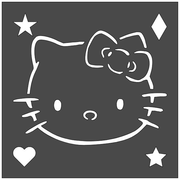 12"x12" Clear Plastic Stencil - Hello Kitty (SC835) (.007")*****