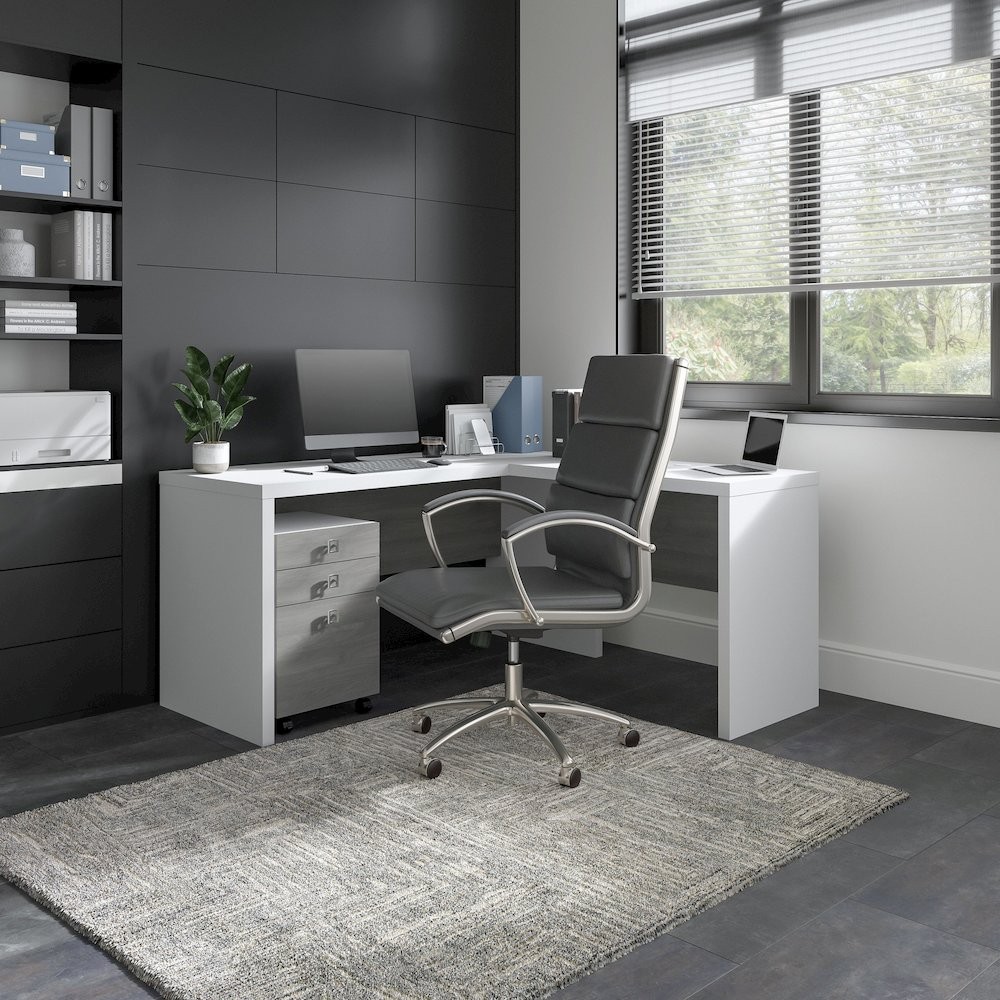 Echo L Shaped Desk with Mobile File Cabinet