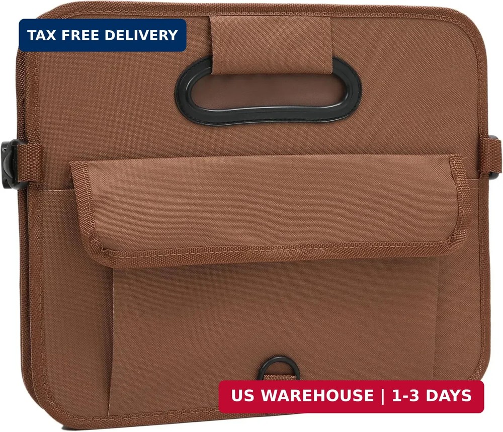 AOKJOY Car Trunk Organizer, Brown, Foldable, Non-slip, Adjustable, Multiple Comp