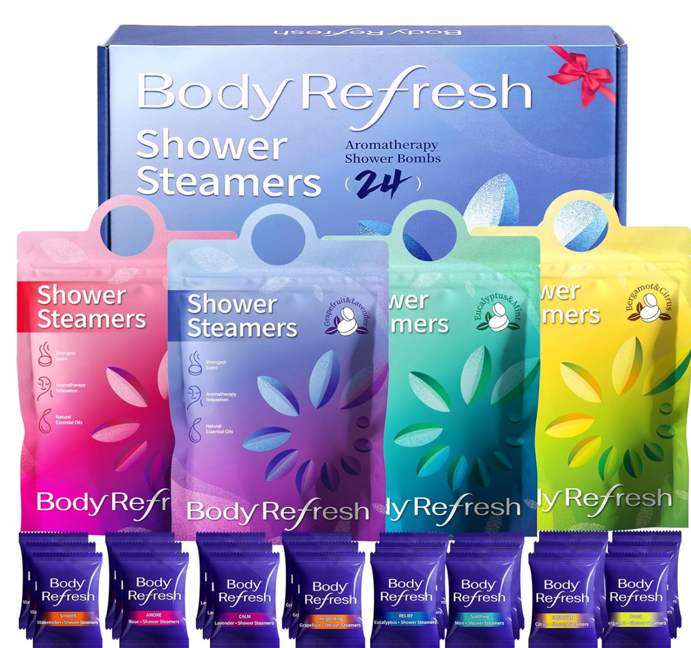 Body Refresh Shower Steamers Aromatherapy. Bath Bombs. 24 Count.
