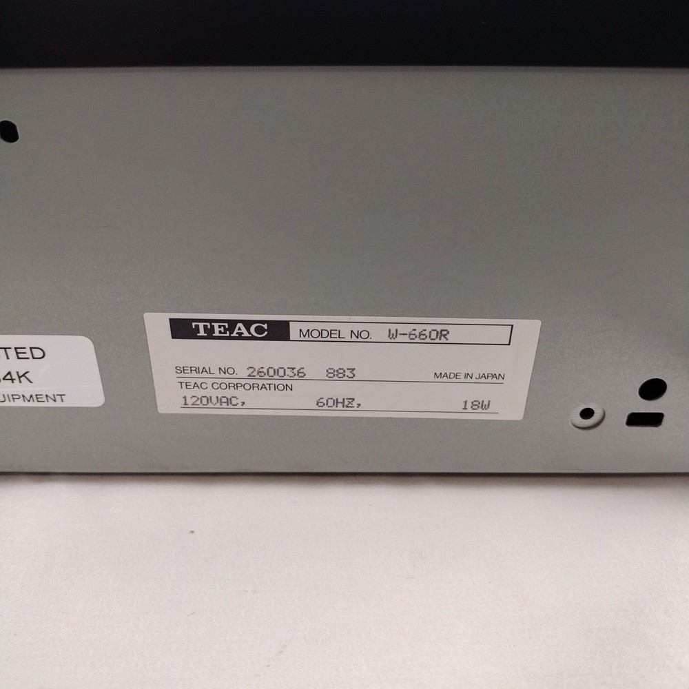 TEAC W-660R Dual Cassette Deck Japan