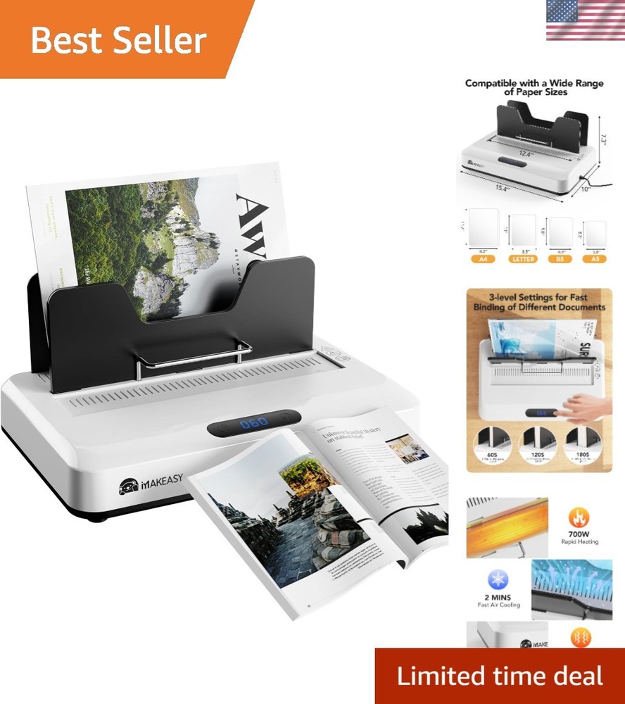 User-Friendly Thermal Binding Machine - Auto Shut-Off & Overheating Protection