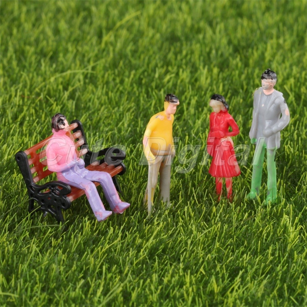 100Pcs Painted People Model Assorted Pose Railway Passengers Scenery Scale 1:200