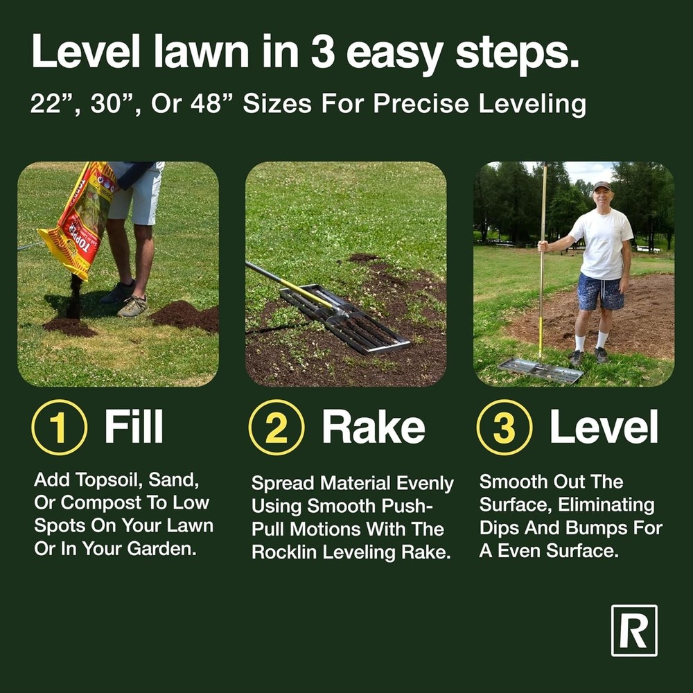 Professional-Grade Lawn Leveling Tool with 78" Adjustable Stainless Steel Handle