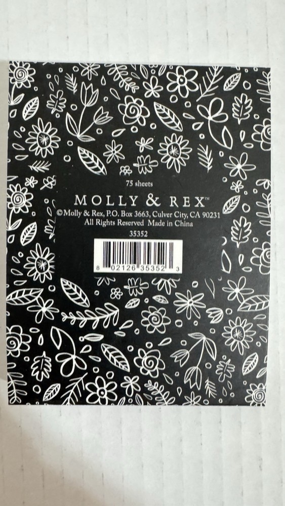 MOLLY & REX NOTEPAD NOTEBOOK MAGNET CLOSURE TODAY GREAT 75 SHEETS 4 X 3 NEW