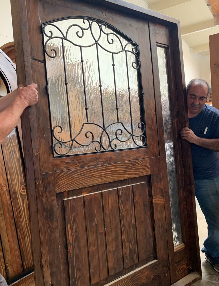 Rustic solid alder door Pre Hung one side lite 2 sets trim Glass U choose size