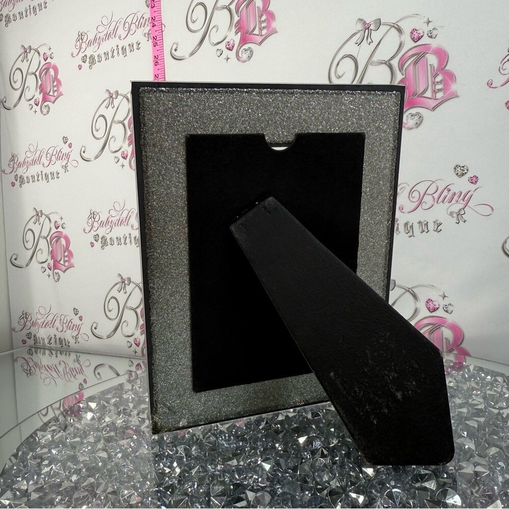Picture frame sparkly silver Glitter Accent Picture Frame - Black and Silver