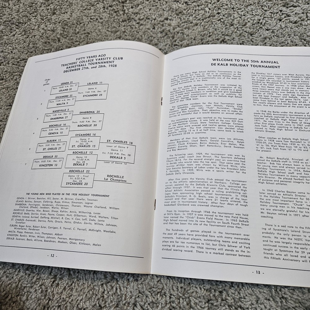DeKalb Holiday Tournament Basketball Program 1977 50th Anniversary