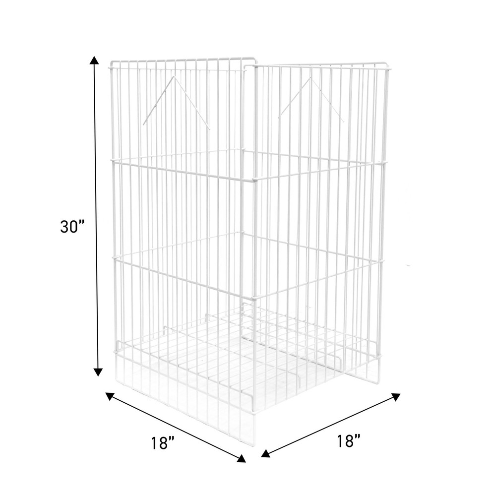 SSWBasics White Wire Dump Bin - 18" X 18" X 30"