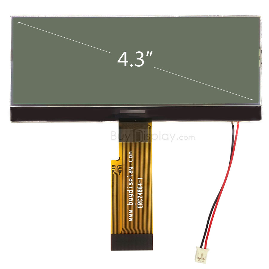 4.77"White 240x64 Graphic LCD Module Display,Parallel+SPI Serial w/Tutorial