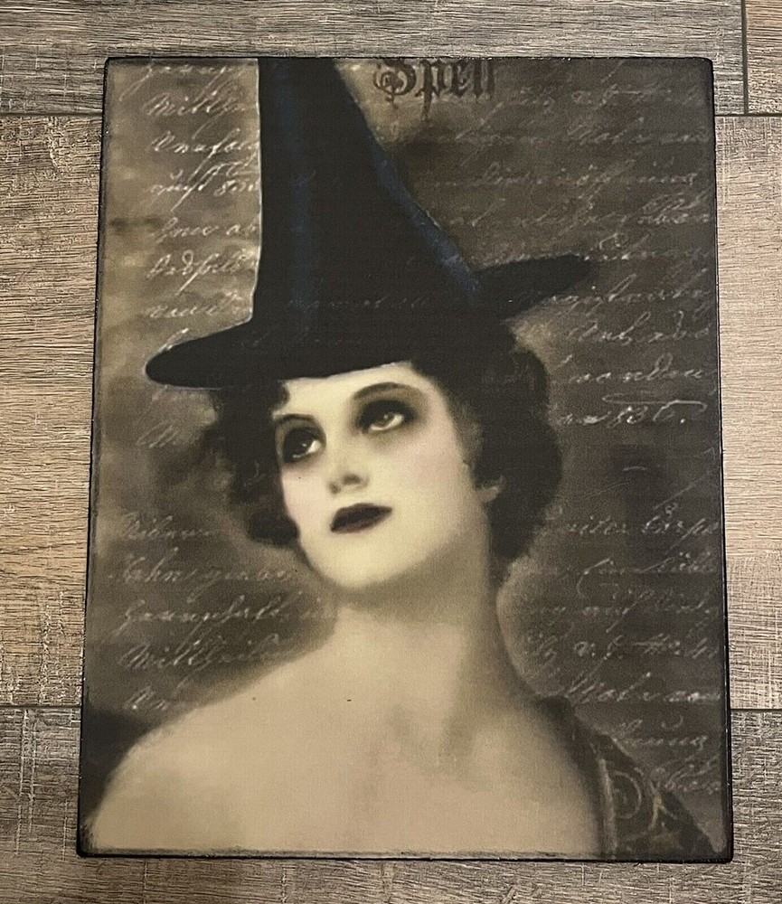 Romantic Witch Lady, Handcrafted Plaque / Sign