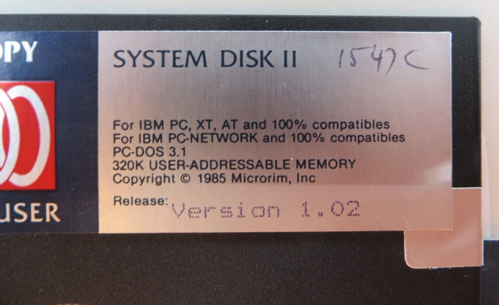 R BASE 5000 MULTI-USER VERSION 1.02 5.25" Floppy Disks Evaluation Copy 1985