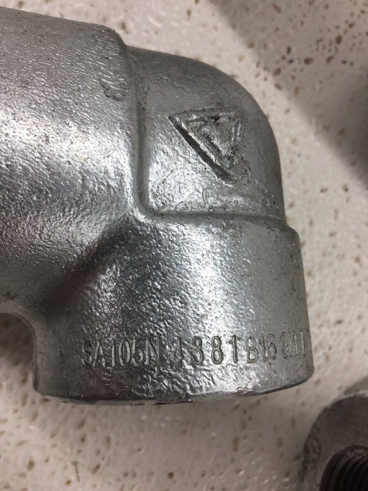 Forged Steel 90 Elbow 1" 3000# Threaded NPT Galvanized A105