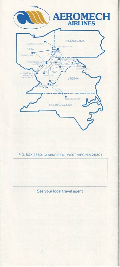 Aeromech Airlines timetable 1981/12/01