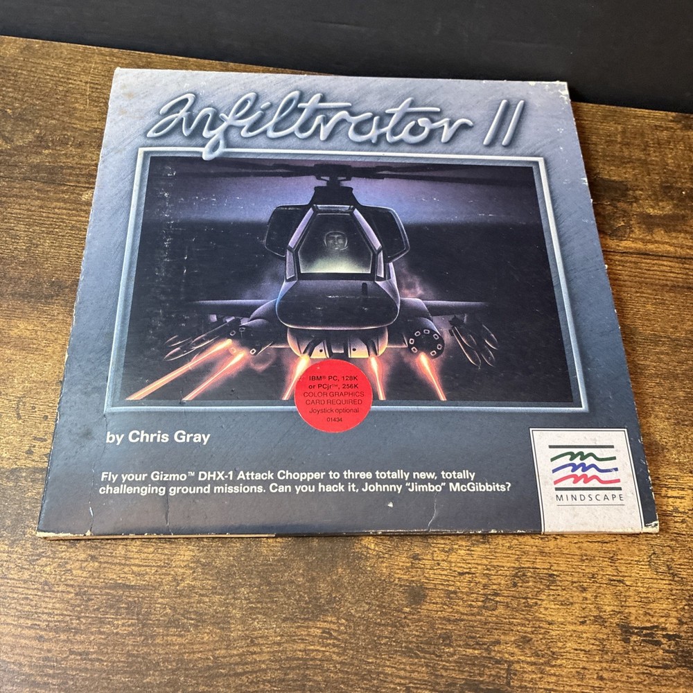 PC IBM Infiltrator & II (1 & 2) Computer Game Software MINDSCAPE by Chris Gray