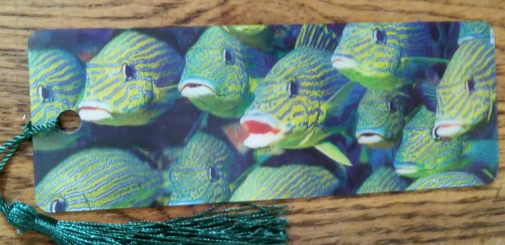Tropical fish lenticular bookmark