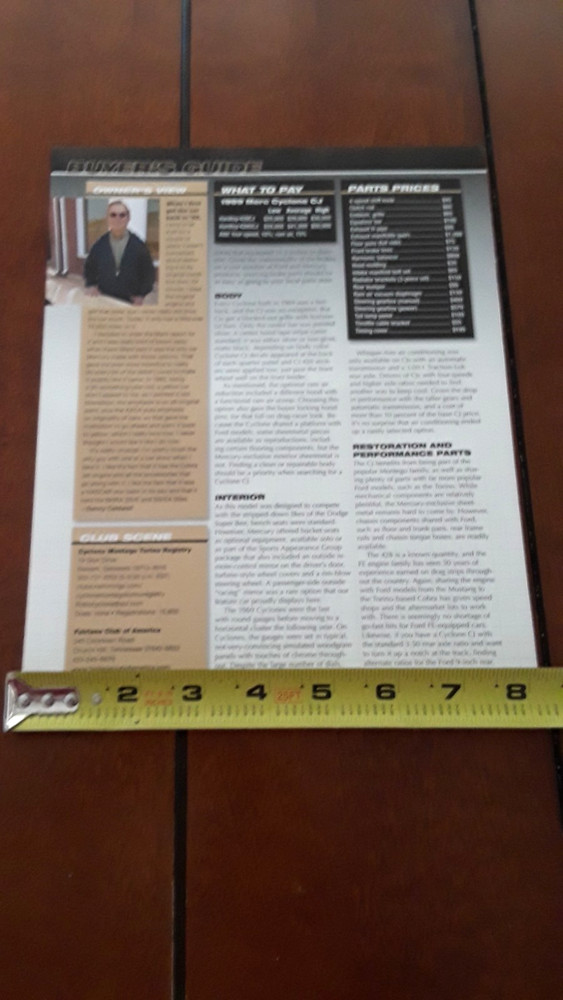1969 MERCURY CYCLONE CJ ORIGINAL 2012 ARTICLE