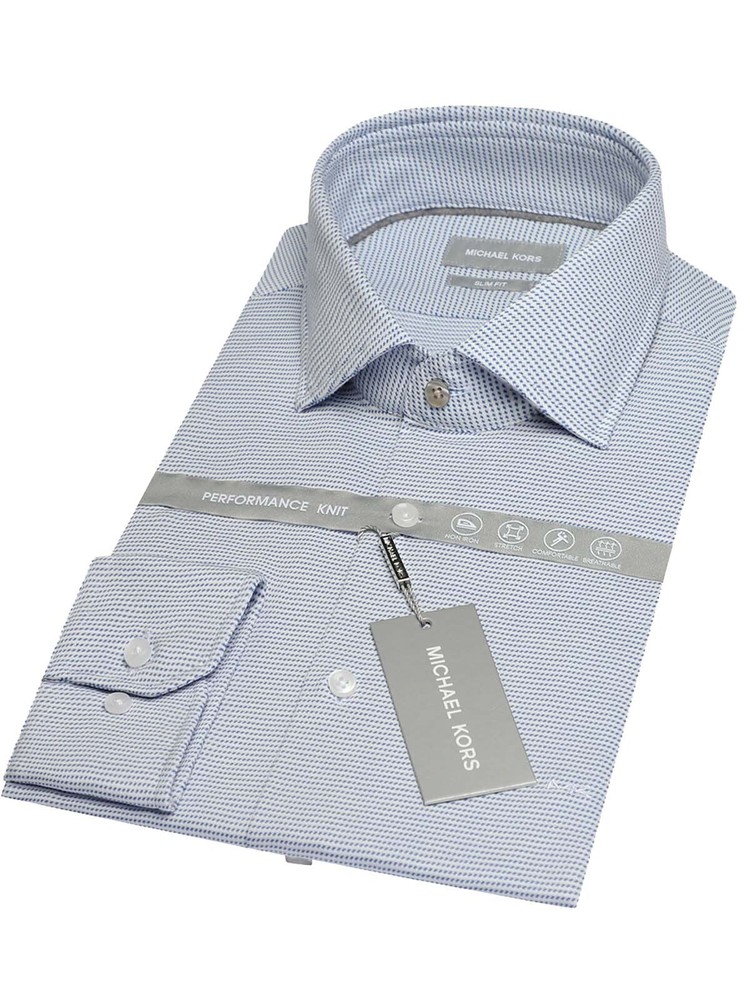 Slim Micro Pattern Shirt MICHAEL KORS Men MK0DS01555 400 Blue