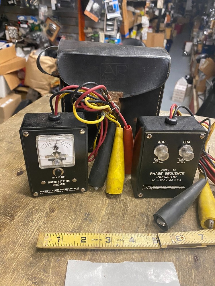 Vtg Electronics Associated Research Motor rotation Phase Sequence Indicator Set!
