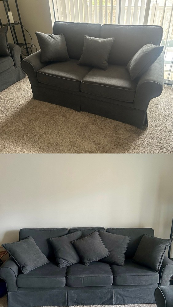 Gray Loveseat And Sofa Set