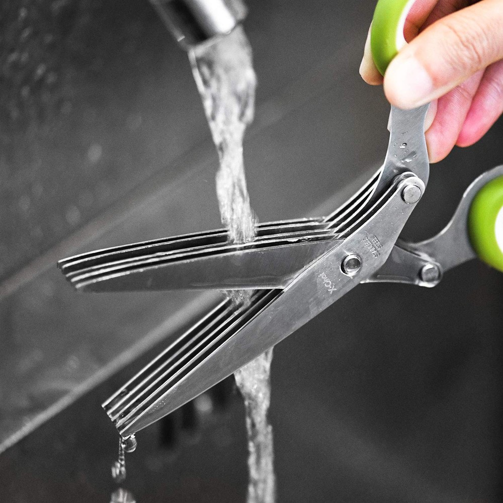 Herb Scissors, XChef Multipurpose 5 Blade Kitchen Herb Shears Herb Cutter wit...