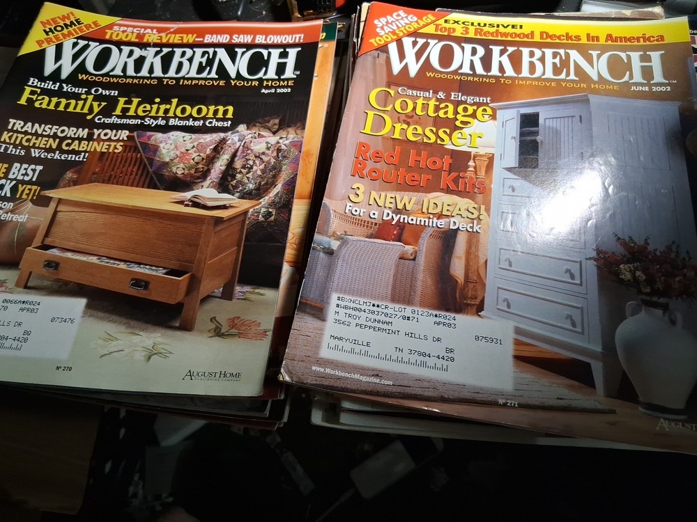 Workbench Magazine Bundle 25X Lot Various Issues Woodworking Hobbies