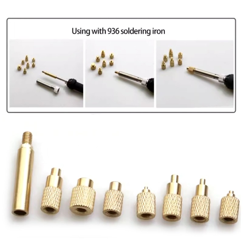 8 size Heat Set Insert Tips For Electronics Repair And Printer Maintenance