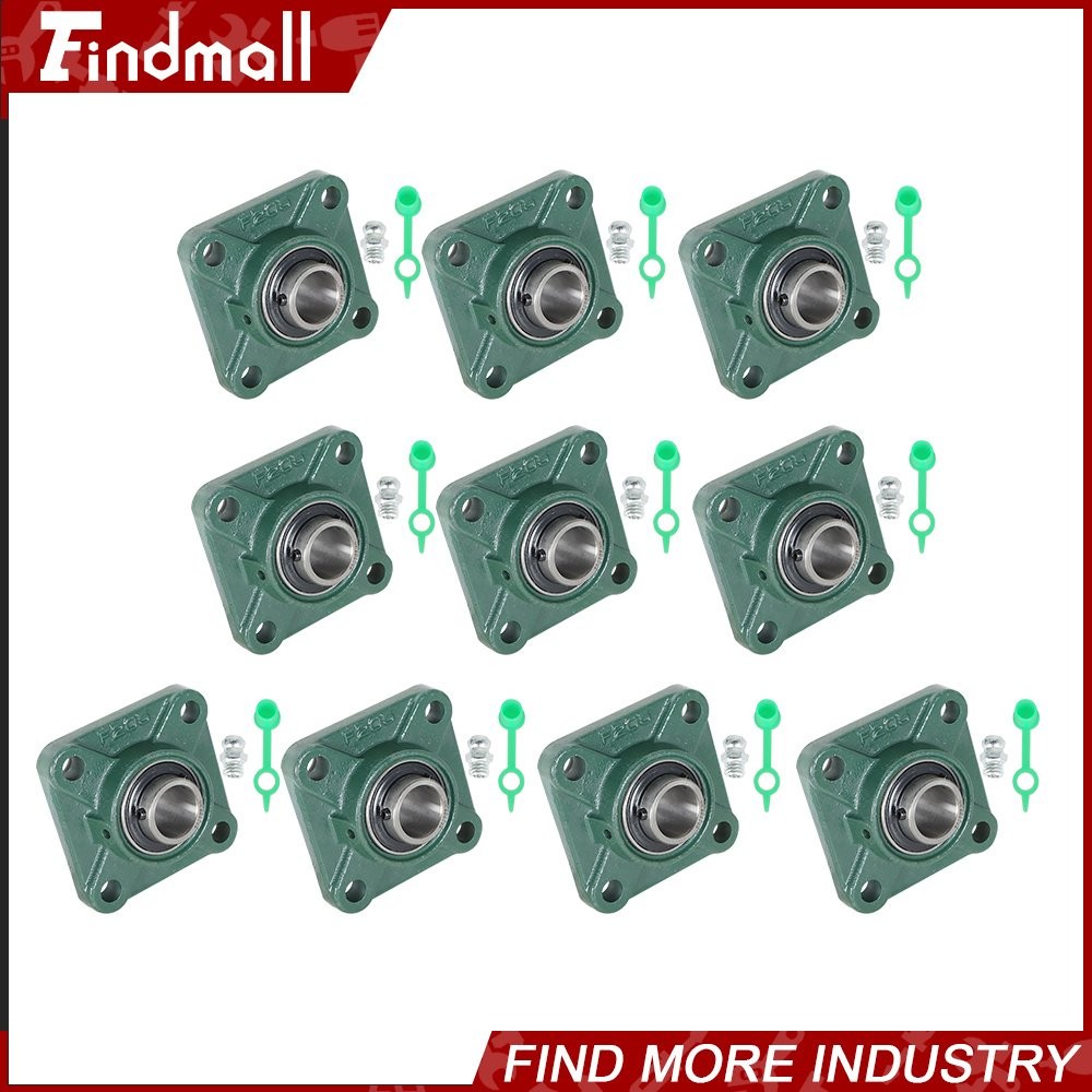 10PCS UCF205-16 Pillow Block Flange Bearing 1" Bore 4 Bolt Solid Base