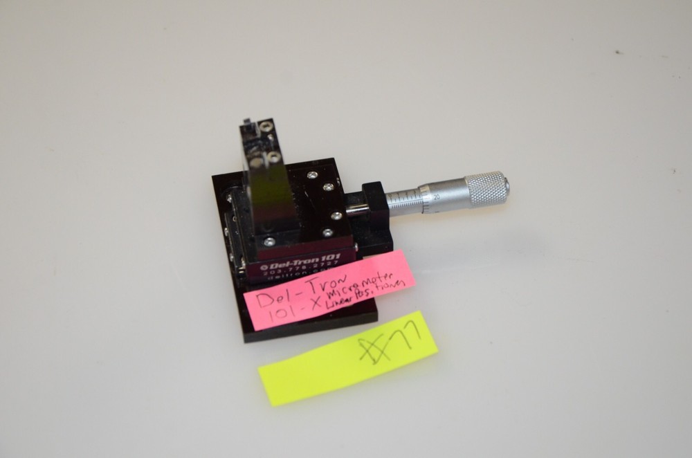Del-Tron 101-X Single Axis Linear Positioner Stage With Micrometer