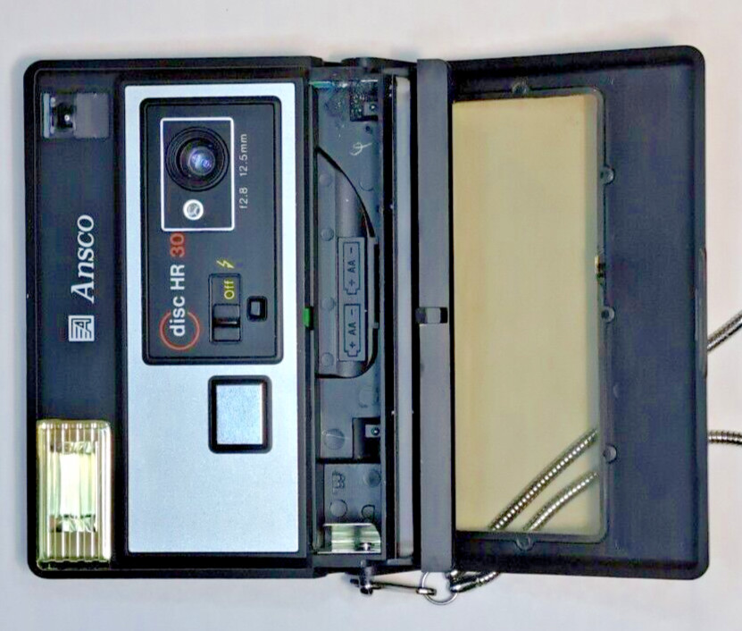 Vtg ANSCO Disc HR 30 Camera w/ Sensor Flash/ Motor Drive