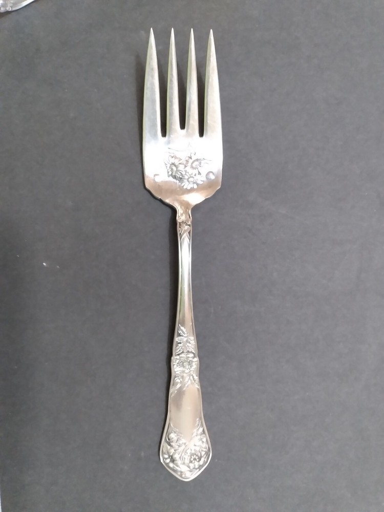Beautiful Oneida Silverplate Cold Meat Fork Floral