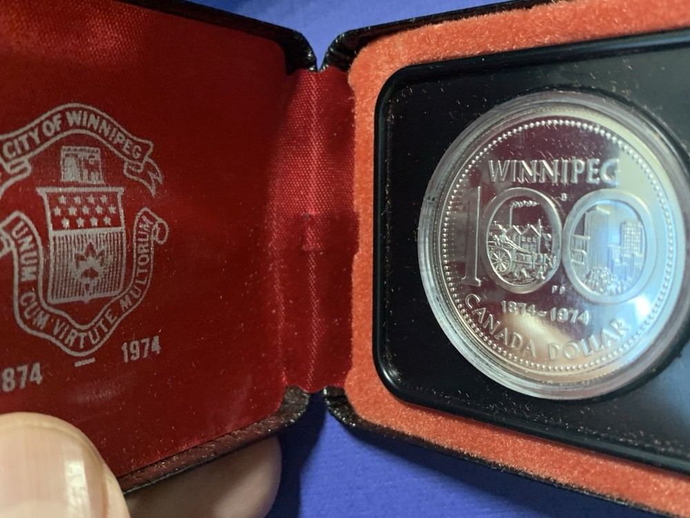 Canada 1974 Silver Dollar, Winnipeg, PR++++