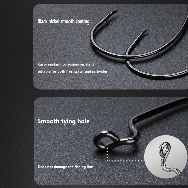 100pcs EWG Offset Worm Hooks offset shank hook offset for Soft Plastic Baits