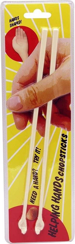 Helping Hands Chopsticks - Reusable Plastic Tiny Hands - Trick GaG Joke Novelty