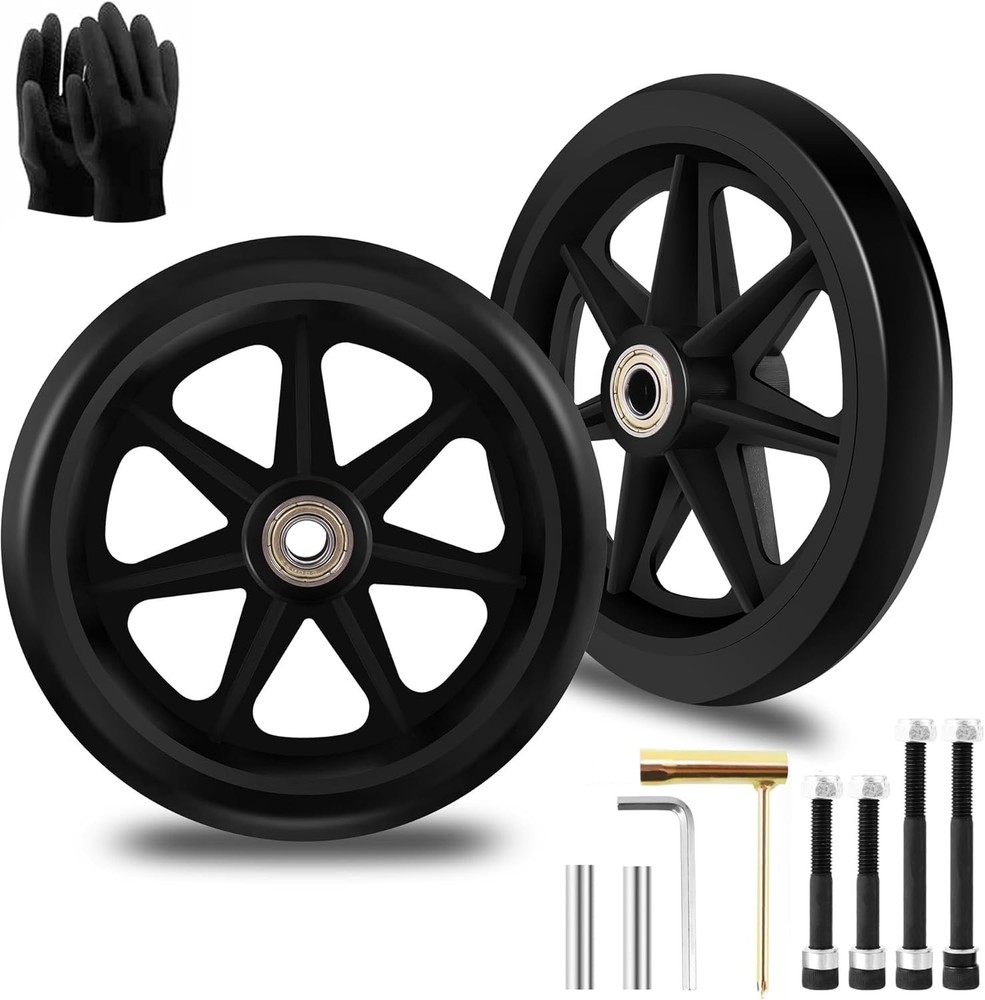 Lightweight 6 Inch Replacement Wheels for Walkers - Easy Installation & Durable