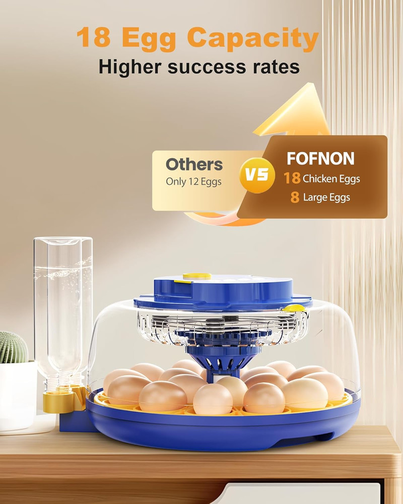 18 Chicken Egg Incubators for Hatching Eggs: Egg Incubator with Automatic Egg Tu