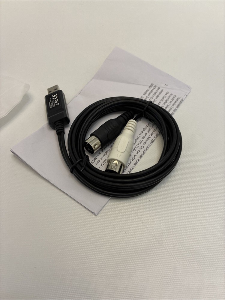 USB MIDI Cable 6.5ft - High-Speed Plug Play Interface for Instruments