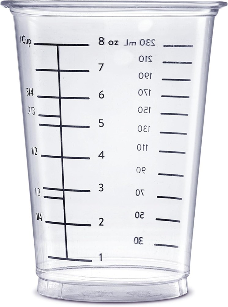 50Pack 10oz Disposable Plastic Measuring Cups Multipurpose Baking Cooking Mixing