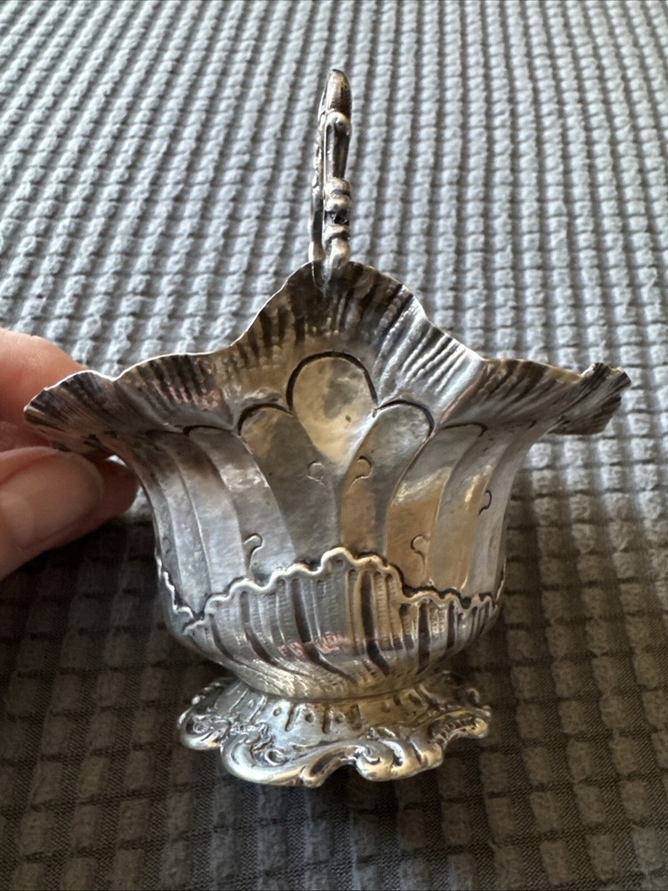 Antique Coin Silver Small Basket-Hallmarks-Not British