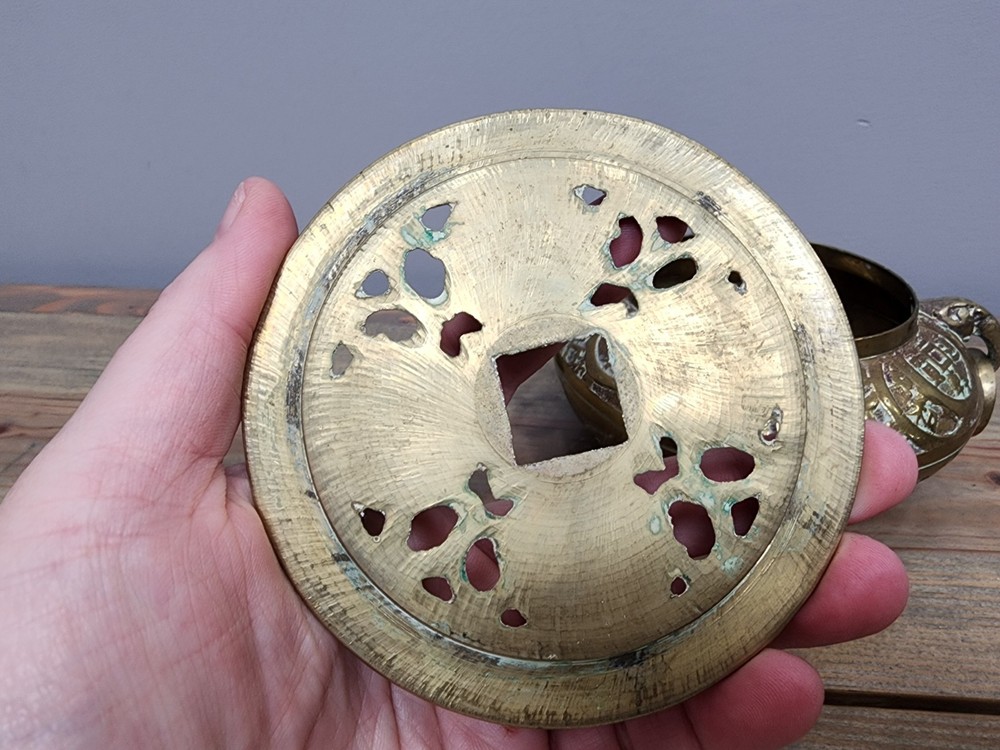 Vintage Solid Brass Design Asian Incense Burner