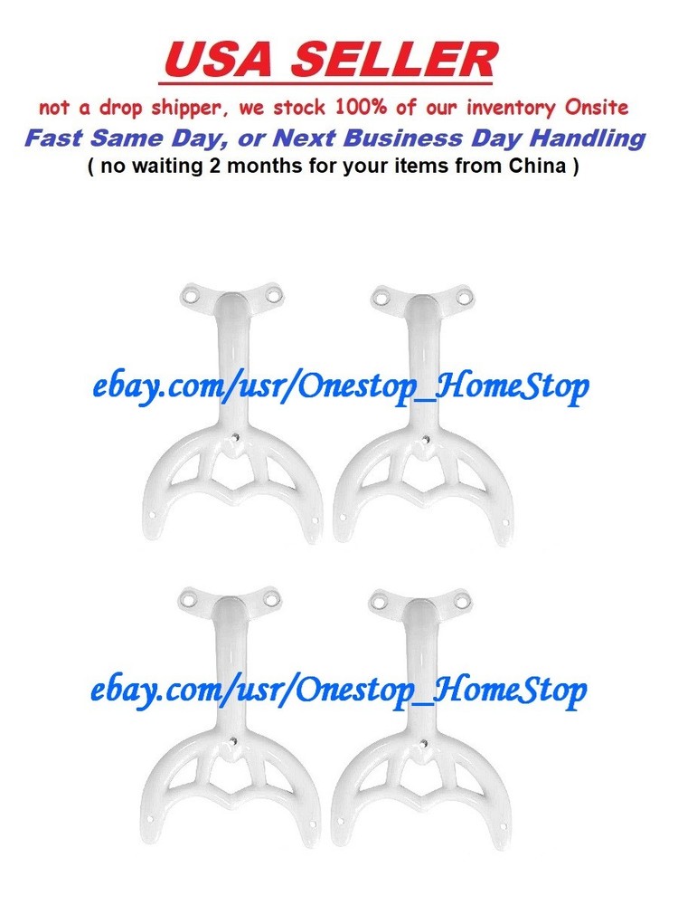 4 - 36"-42" White Ceiling Fan Blade Arms Replacement Brackets Hunter Hampton Bay