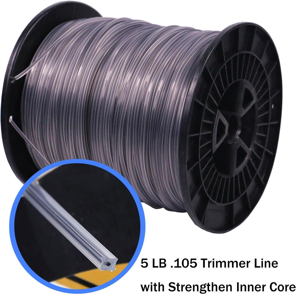 105 Trimmer Line Square .105 Weed Eater String with High Strength Inner Core 5 L