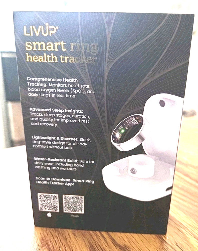 Livup Smart Ring Health Tracker Silver Size 8