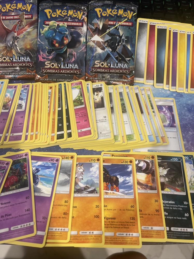 SPANISH Pokemon SM Burning Shadows Semi COMPLETE RARE, UNCOMMON & COMMON SET