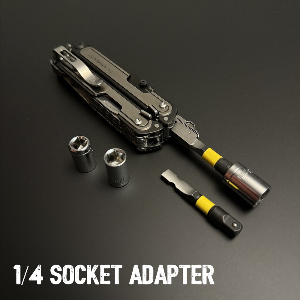 Leatherman Pictured 1/4" socket adapter + BIT DRIVER EXTENDER