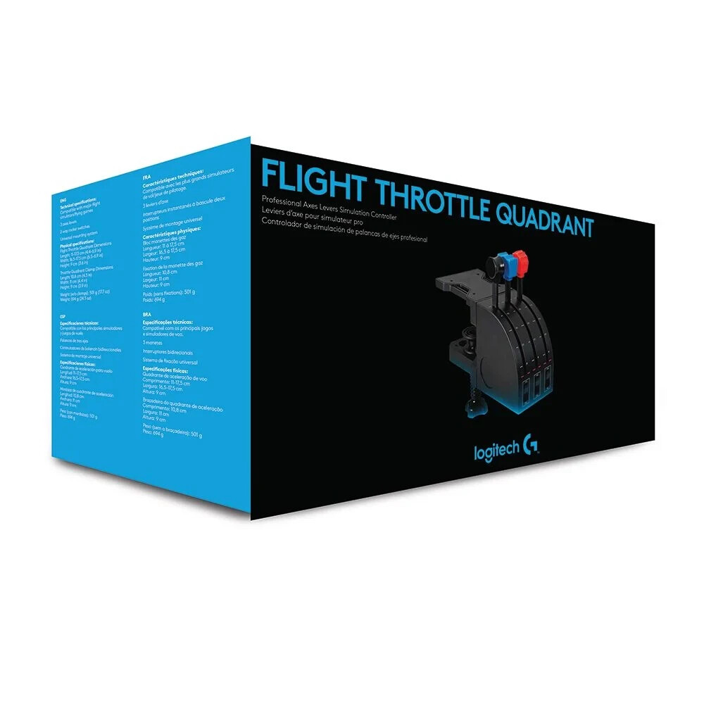 Logitech Pro Flight Throttle Quadrant - Professional Simulation Axis Levers