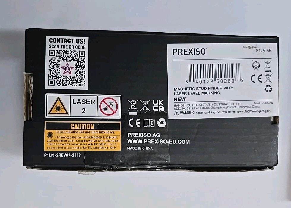 PREXISO 2-in1 Stud Finder Multi Surface Line Laser Wall Stud Scanner Laser Level